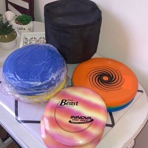 Pro Beast Disc, Golf Set with Bag, Three generic discs.  14 Discs total